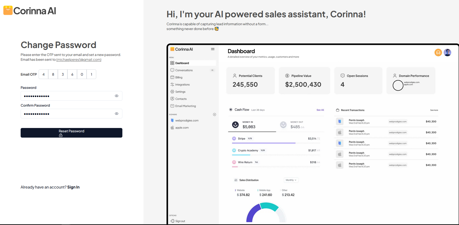 Corrila - AI-Powered Sales Chatbot SaaS Platform - Image 2